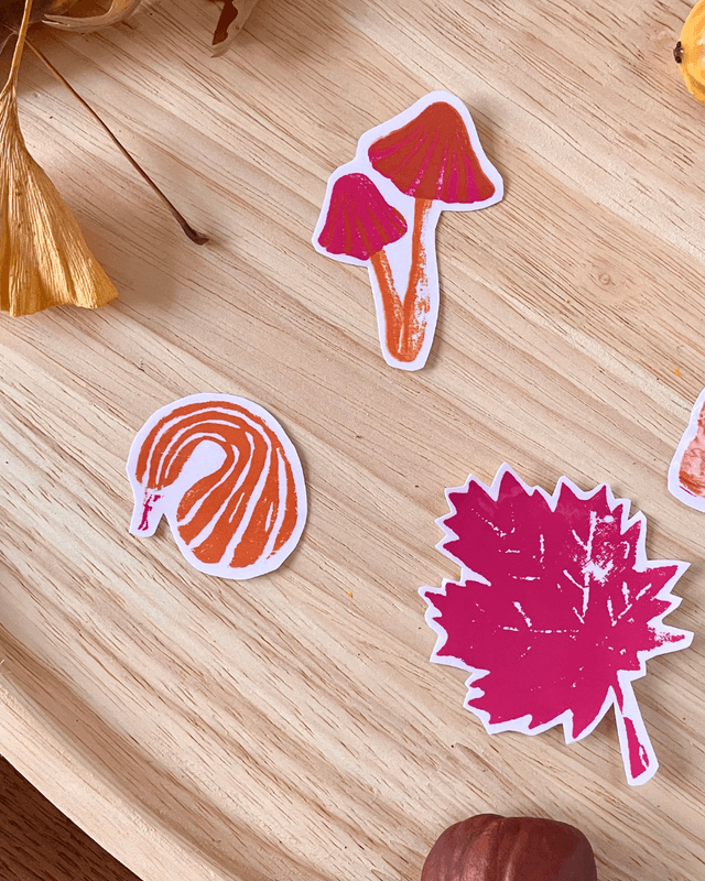 Lot de quatre stickers d'automne