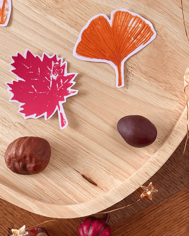 Lot de quatre stickers d'automne